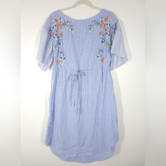 Ava & Viv Striped Embroidered Dress in BLUE STRIPE 14 - Picture 2 of 8